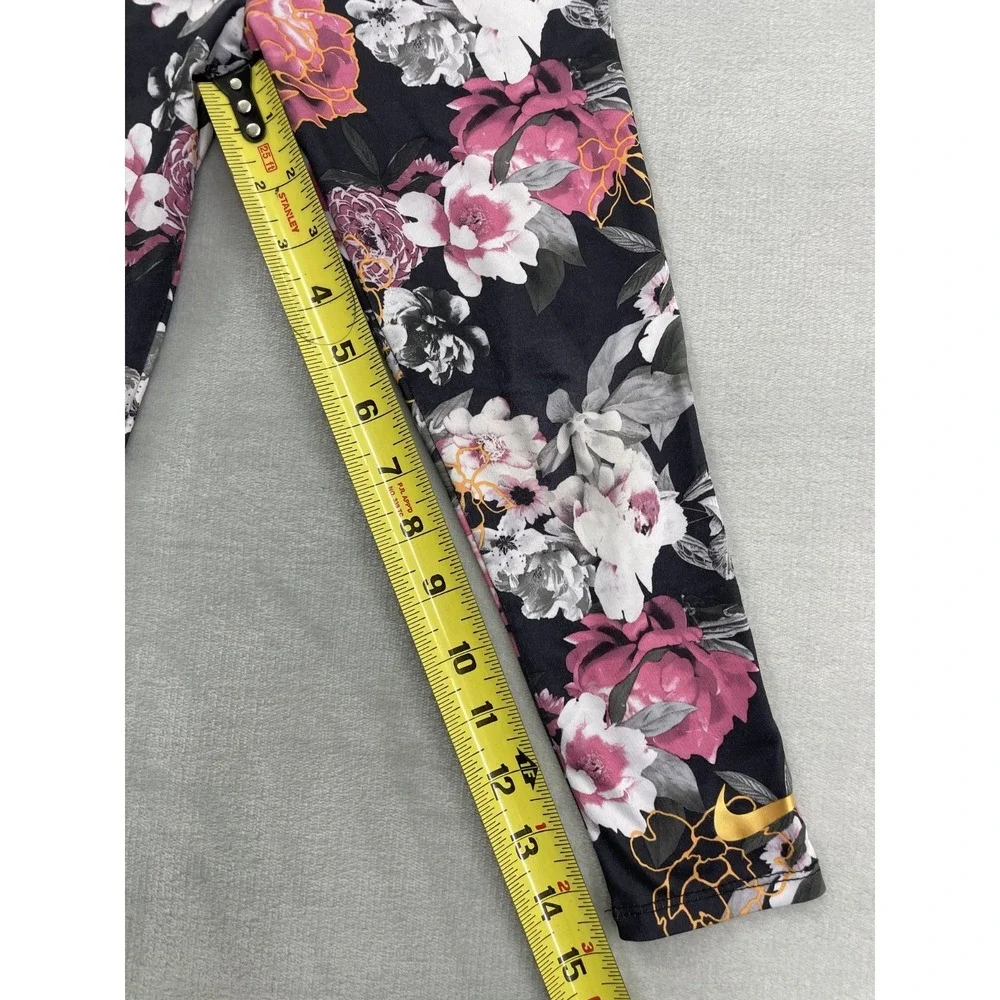Nike Dri-FIT Leggings Girls Size 4–5 (104–110 cm) Black Pink Floral Print